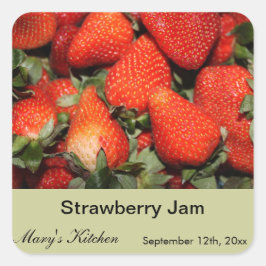 Etiquetas de frascos de fresa hechas en casa