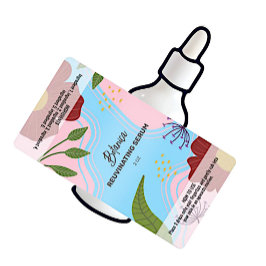 Etiquetas de frascos de suero botánico vectorial
