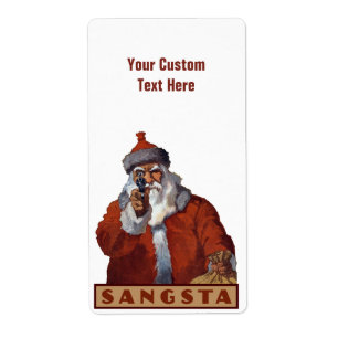 Etiquetas de Gangsta Santa personalizado