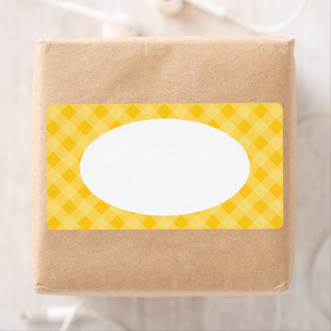 Etiquetas de Gingham Amarillo (In situ)