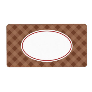Etiquetas de Gingham de Chocolate Clásico
