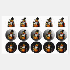 Etiquetas de Gnome de Halloween