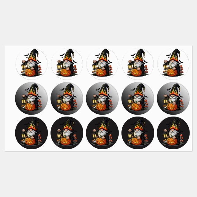 Etiquetas de Gnome de Halloween (Hoja)