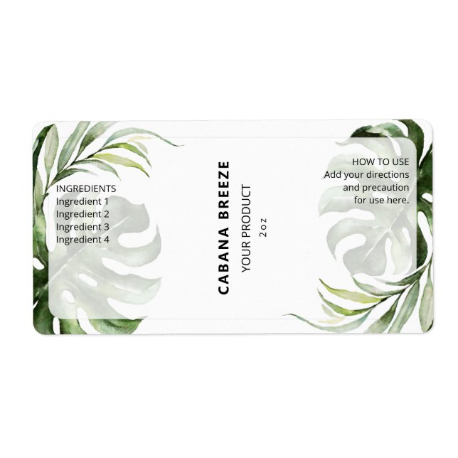 Etiquetas de gotero para botellas tropicales (Frente)
