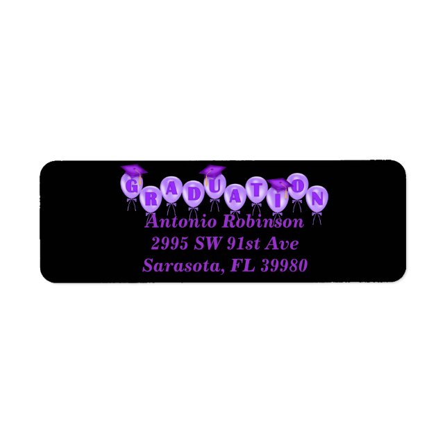 Etiquetas de graduación elegantes y simples (Frente)