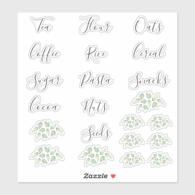 Etiquetas de grapas de Pantry (Hoja)