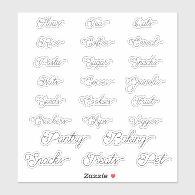 Etiquetas de grapas de Pantry (Hoja)