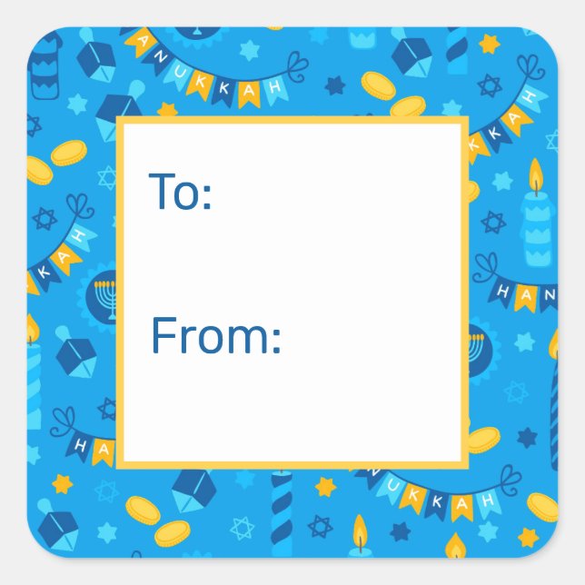 Etiquetas de Hanukkah De Para (Anverso)