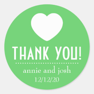 Etiquetas de Heart Thank You (Lime Green)
