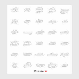 Etiquetas de hierbas y especias rizadas