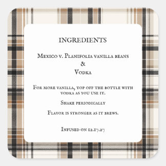 Etiquetas de Ingredientes para Frasco de Extracto 