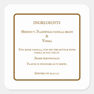 Etiquetas de Ingredientes para Frasco de Extracto 