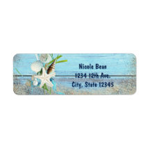Etiquetas de Invitación de Boda Tropical Blue Wood