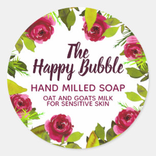 Etiquetas de jabón artesanales de borde de acuarel