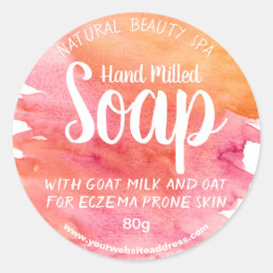 Etiquetas de jabón de color de agua de la puesta d