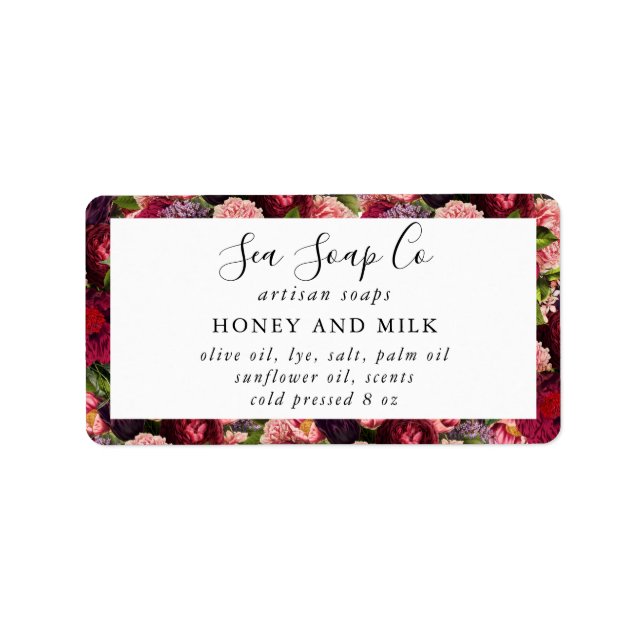 Etiquetas de jabón personalizables (Frente)