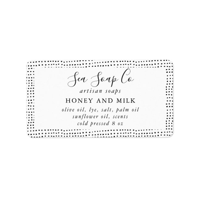 Etiquetas de jabón personalizables (Frente)