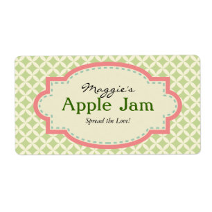 Etiquetas de jam jar rosado verde, Personalizado