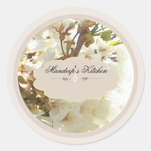 etiquetas de jarra de especias de flores blancas 2