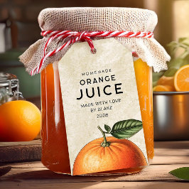 Etiquetas de jugo de naranja casero de época