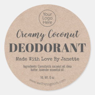 Etiquetas de Kraft de desodorante natural orgánico