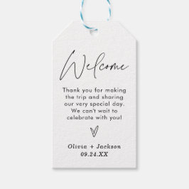 Etiquetas de la bolsa de bienvenida del boda, Boho