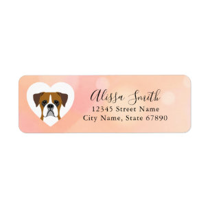 Etiquetas de la dirección de devolución del perro