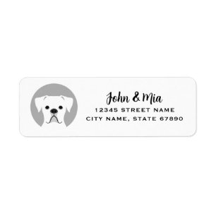 Etiquetas de la dirección de devolución del perro 