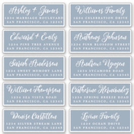 Etiquetas de la dirección de invitado del Boda azu