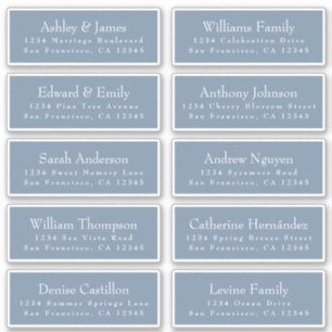 Etiquetas de la dirección de invitado del Boda azu