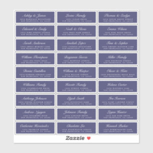Etiquetas de la dirección de invitado del Boda azu