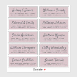 Etiquetas de la dirección de invitado del Boda de 