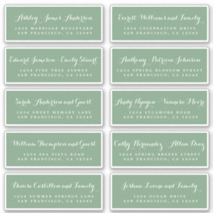 Etiquetas de la dirección de invitado del Boda de