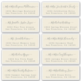 Etiquetas de la dirección de invitado del Boda de