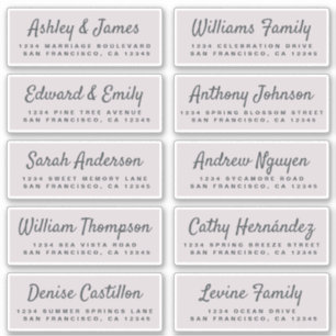 Etiquetas de la dirección de invitado del Boda de 