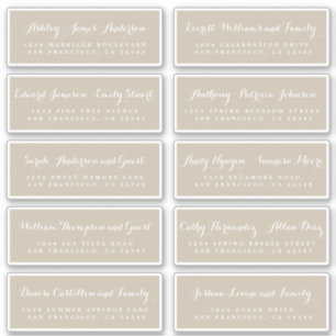 Etiquetas de la dirección de invitado del Boda de