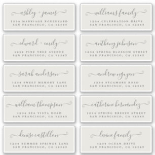 Etiquetas de la dirección de invitado del Boda de