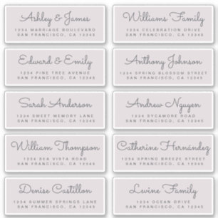 Etiquetas de la dirección de invitado del Boda de 