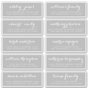 Etiquetas de la dirección de invitado del Boda de