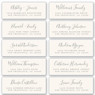 Etiquetas de la dirección de invitado del Boda de 
