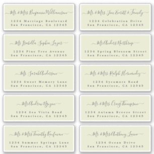 Etiquetas de la dirección de invitado del Boda de 