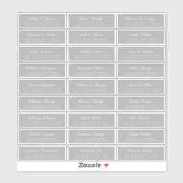 Etiquetas de la dirección de invitado del Boda gri