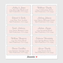 Etiquetas de la dirección de invitado del Boda ros