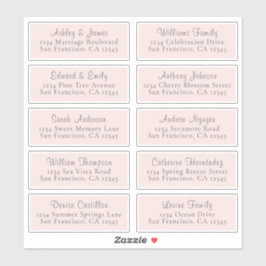 Etiquetas de la dirección de invitado del Boda ros