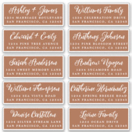 Etiquetas de la dirección de invitado del Boda Ter
