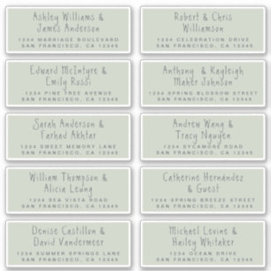 Etiquetas de la dirección de invitado del Boda ver