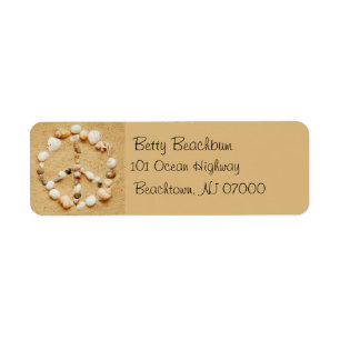 Etiquetas de la dirección de la señal de la paz de