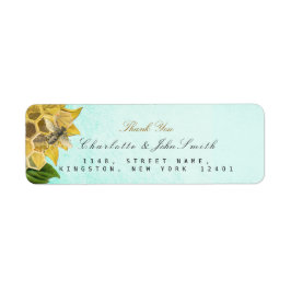 Etiquetas de la dirección de retorno de girasol de
