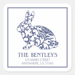 Etiquetas de la dirección de retorno del conejo co