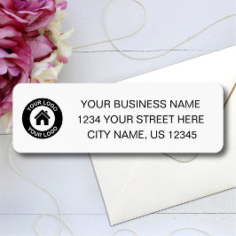 Etiquetas de la dirección de retorno del logotipo 